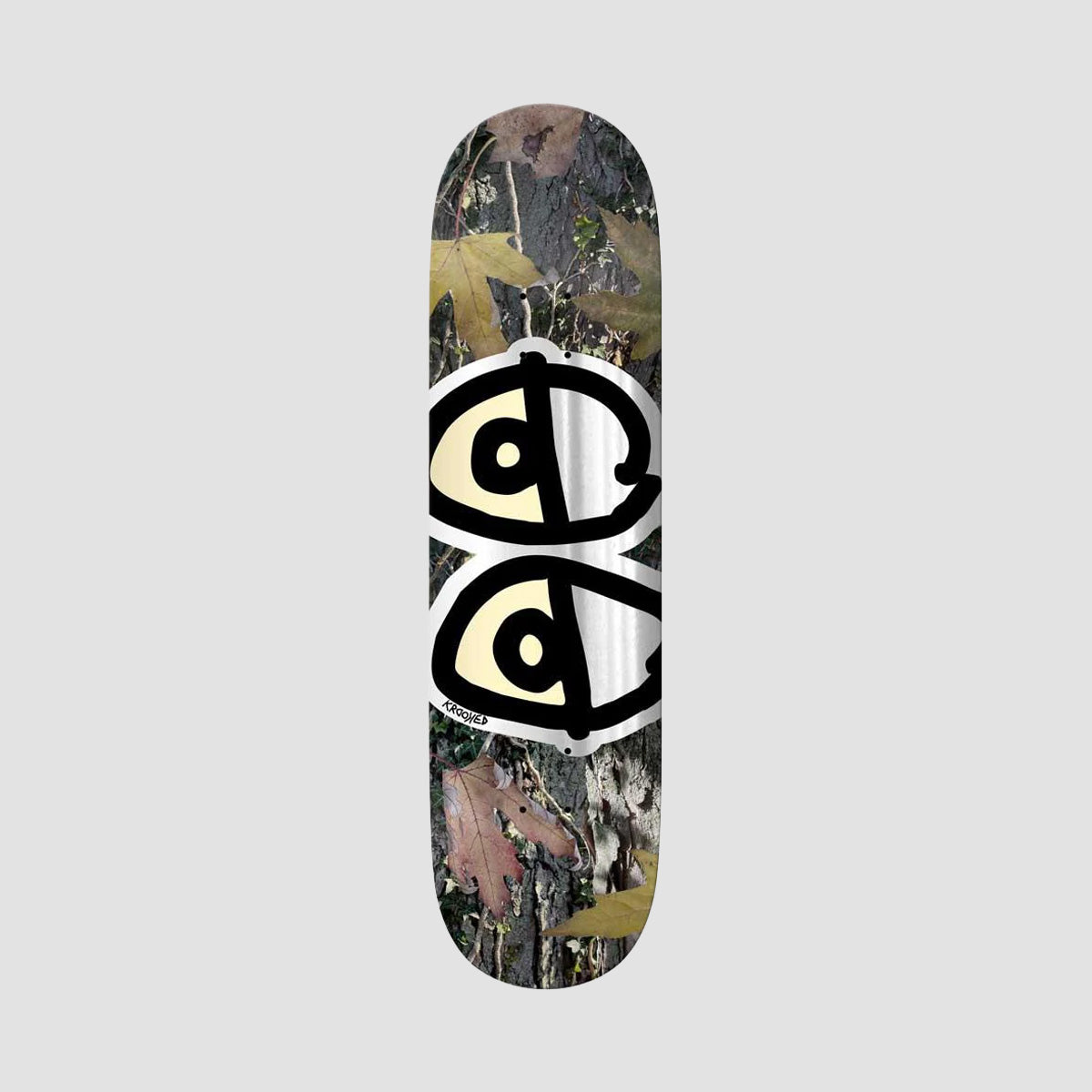 Krooked Team Eyes Camo Skateboard Deck Silver Foil - 8.5"
