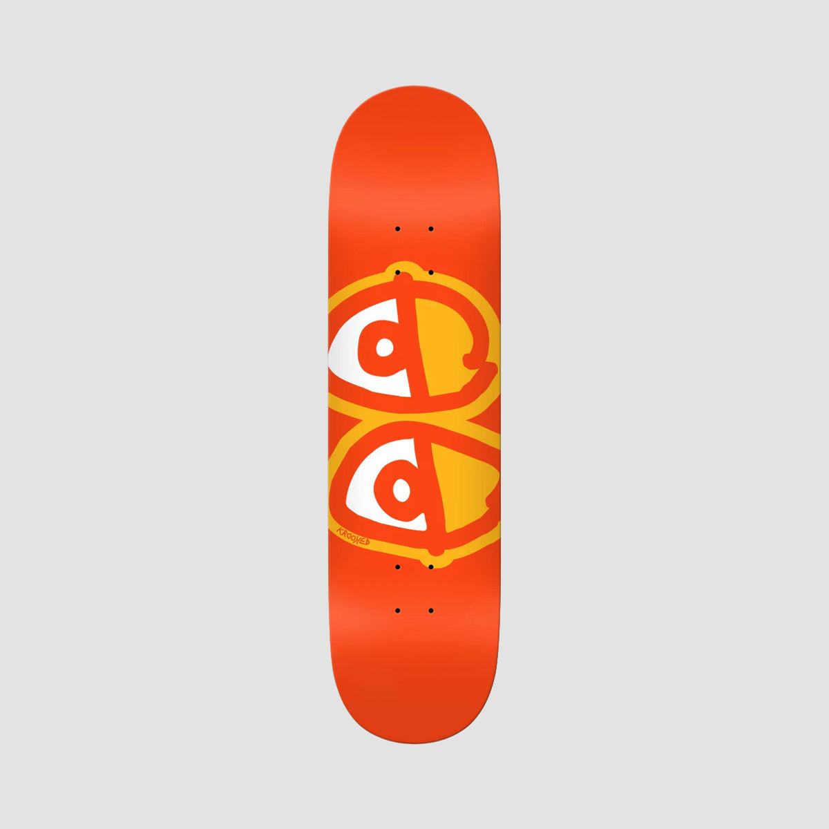 Krooked Team Eyes Skateboard Deck Orange - 8.25"
