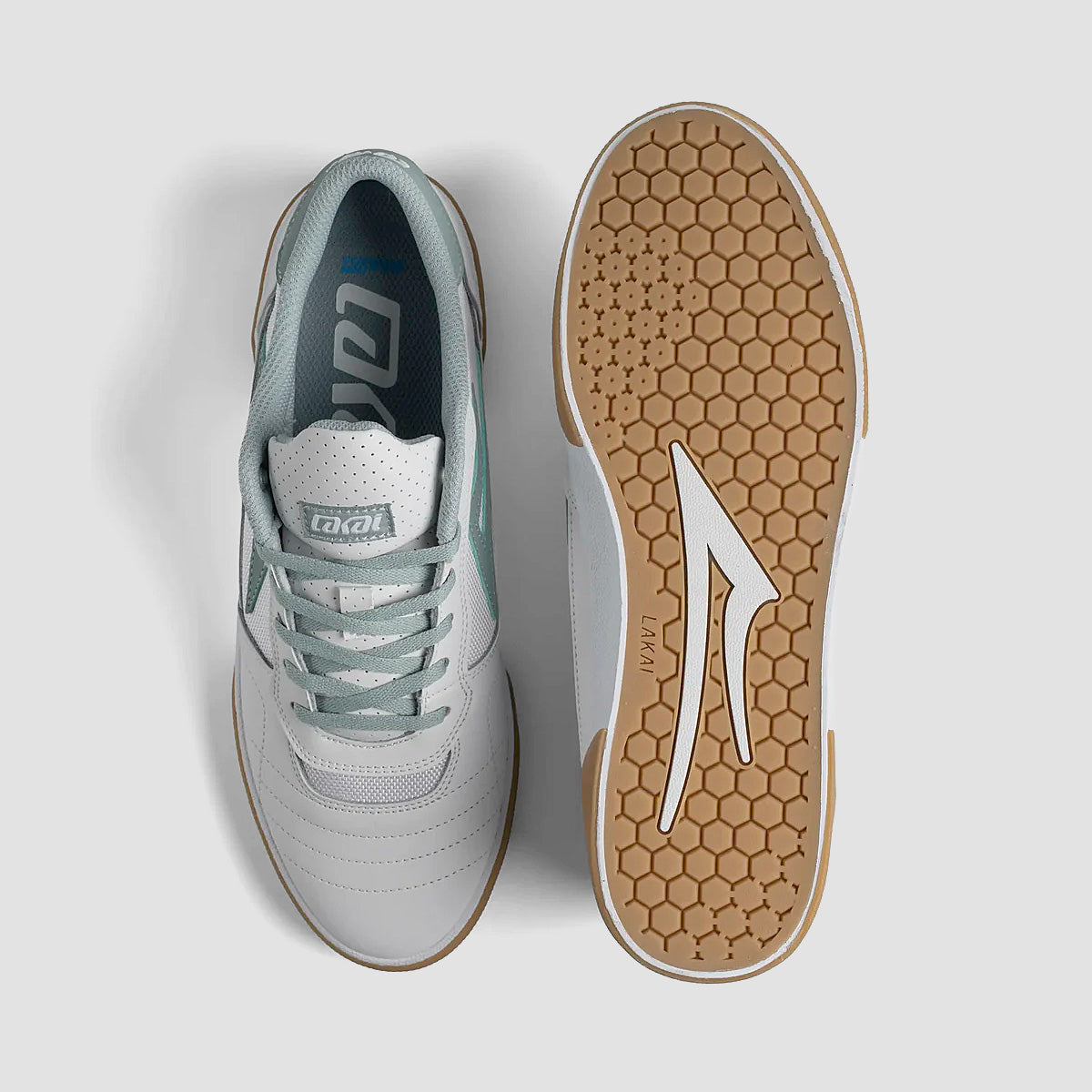 Lakai Cambridge Elite Shoes - White Leather Grey Mist