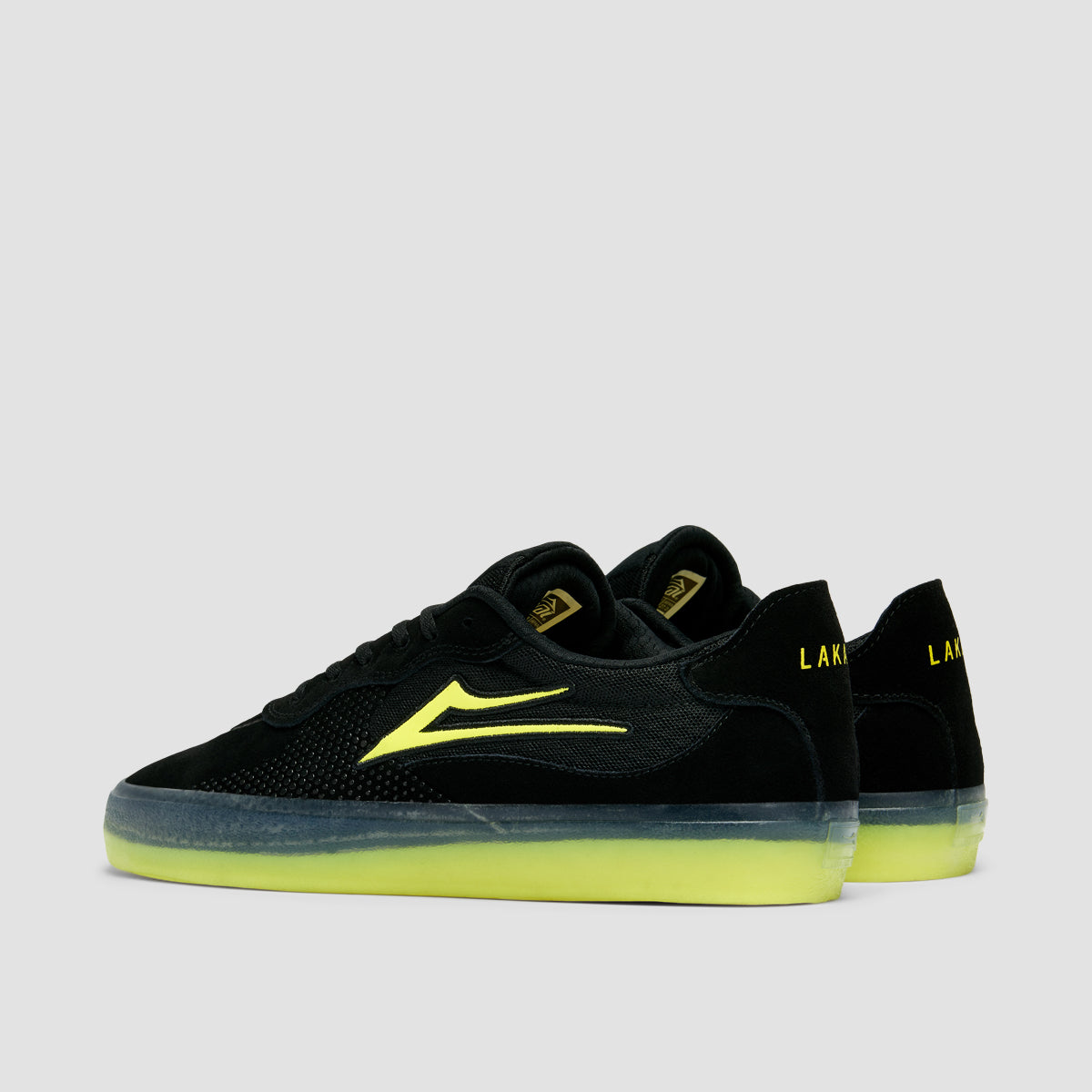 Lakai Essex Shoes - Black Suede/Yellow/Clear