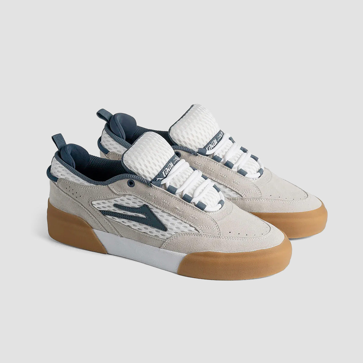 Lakai Payload Shoes - White Suede Blue Gum