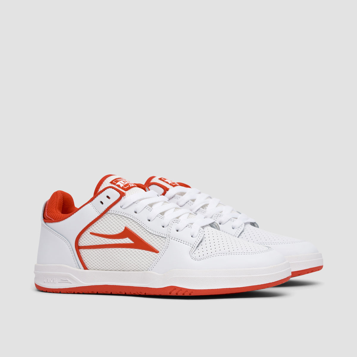 Lakai Telford Low Shoes - White/Red Leather