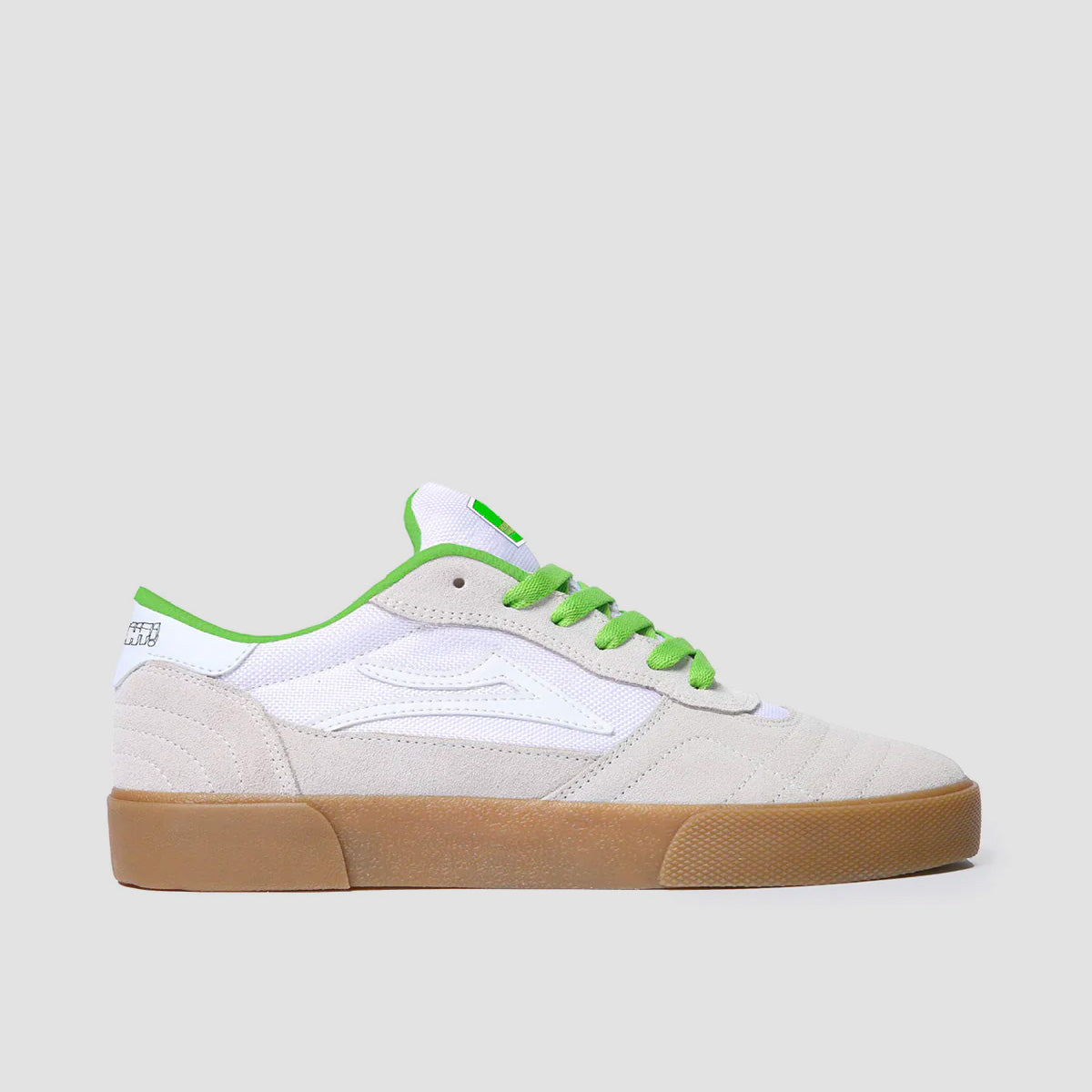 Lakai X Yeah Right! Cambridge Shoes - White/UV Green Suede