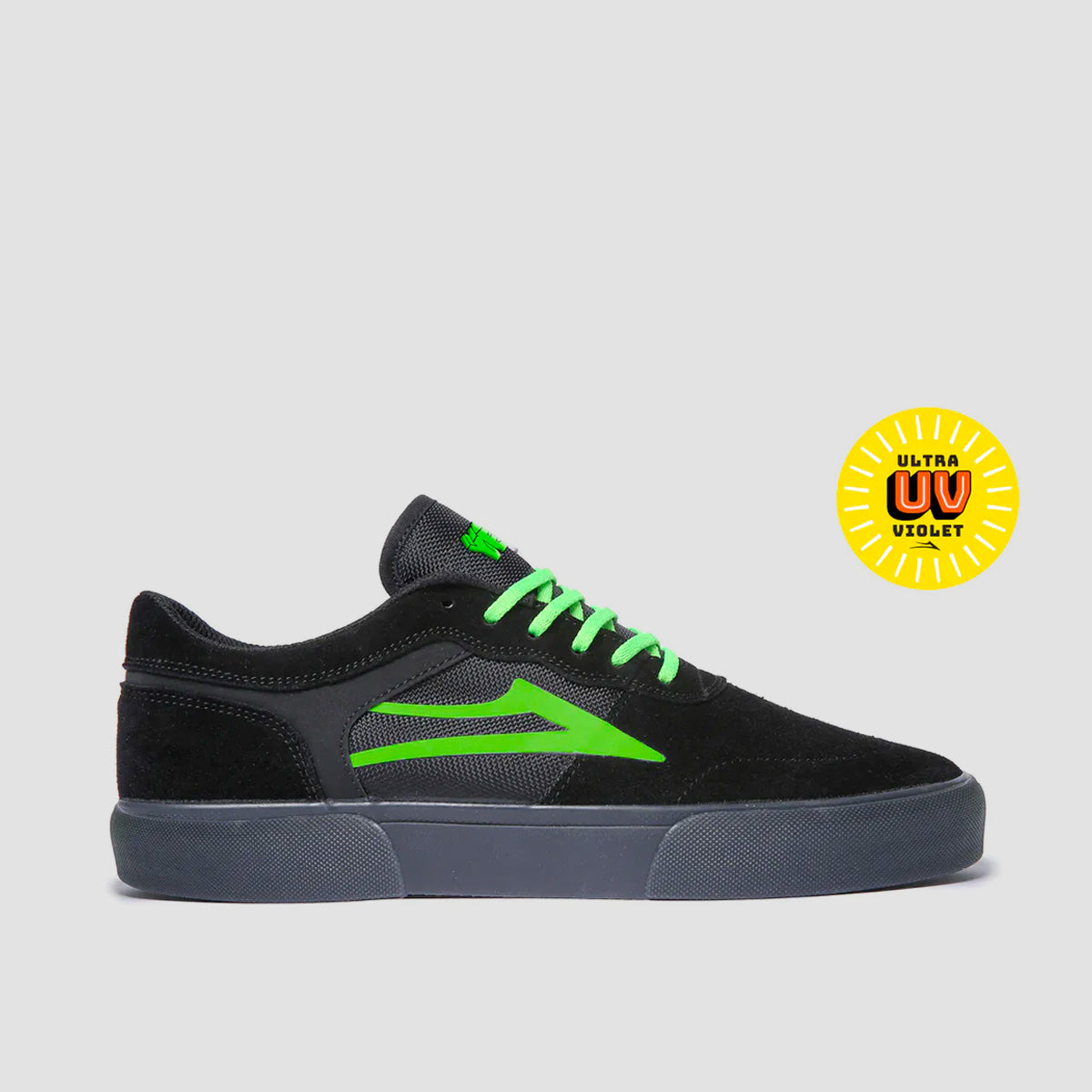 Lakai X Yeah Right! Staple Shoes - Black/UV Green Suede