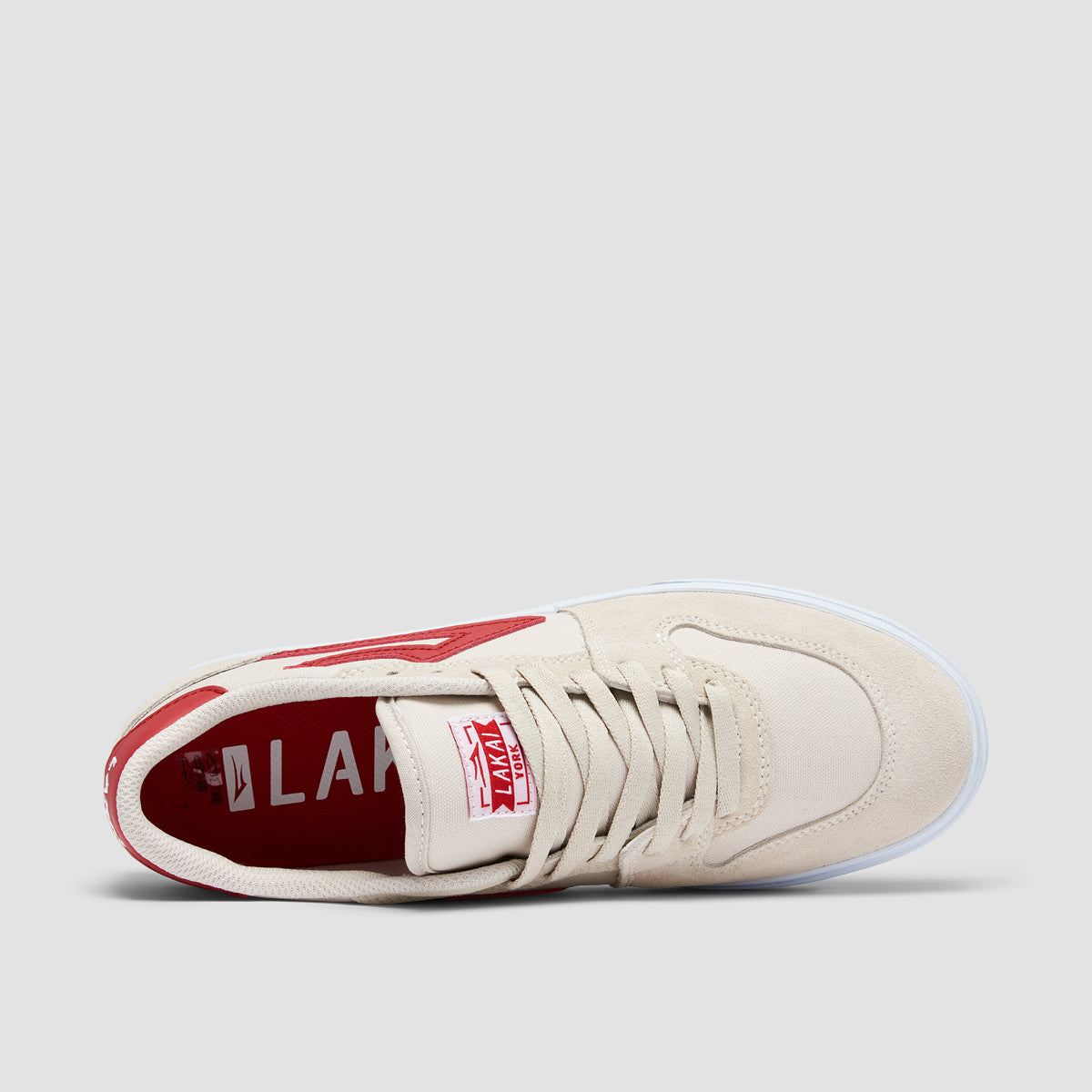 Lakai York Shoes - White/Red Suede