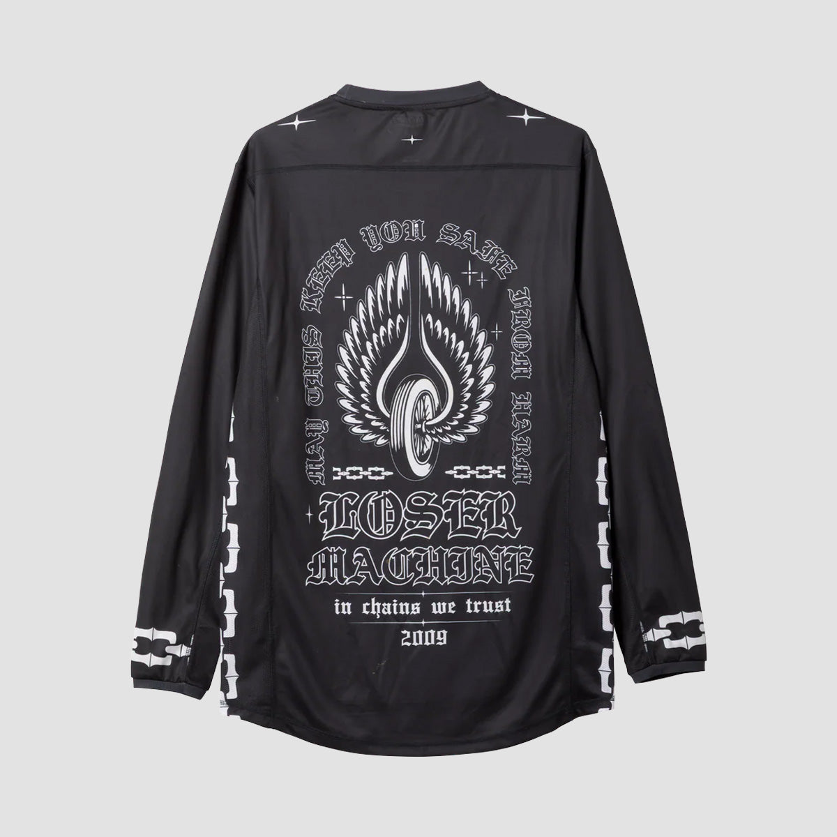 Loser Machine Chains Longsleeve Moto Jersey T-Shirt Black