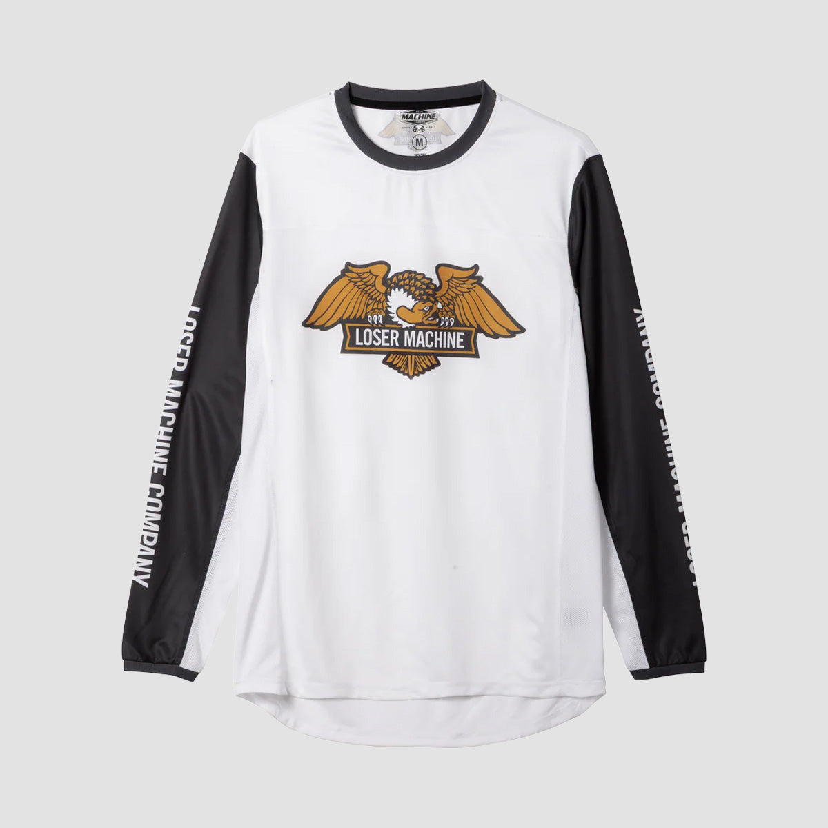 Loser Machine Condor Longsleeve Moto Jersey T-Shirt White/Black