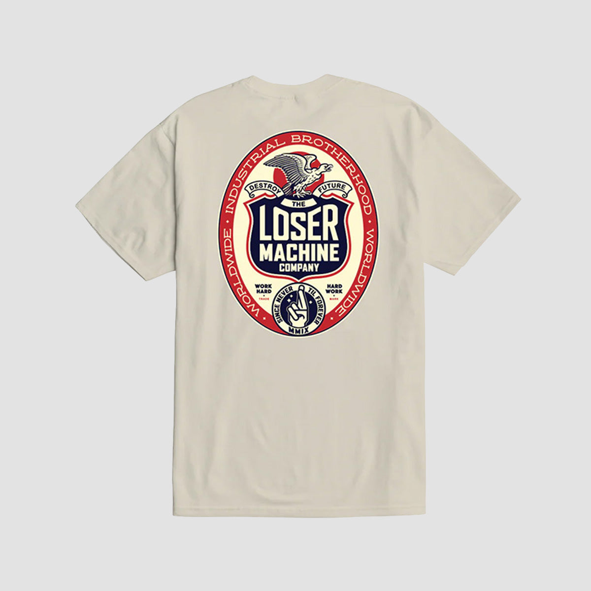 Loser Machine Work Hard T-Shirt Cream