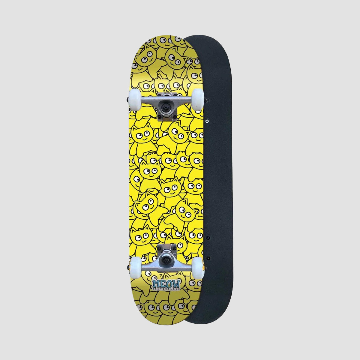 Meow Sticker Pile Soft Top Skateboard Yellow - 6.75"