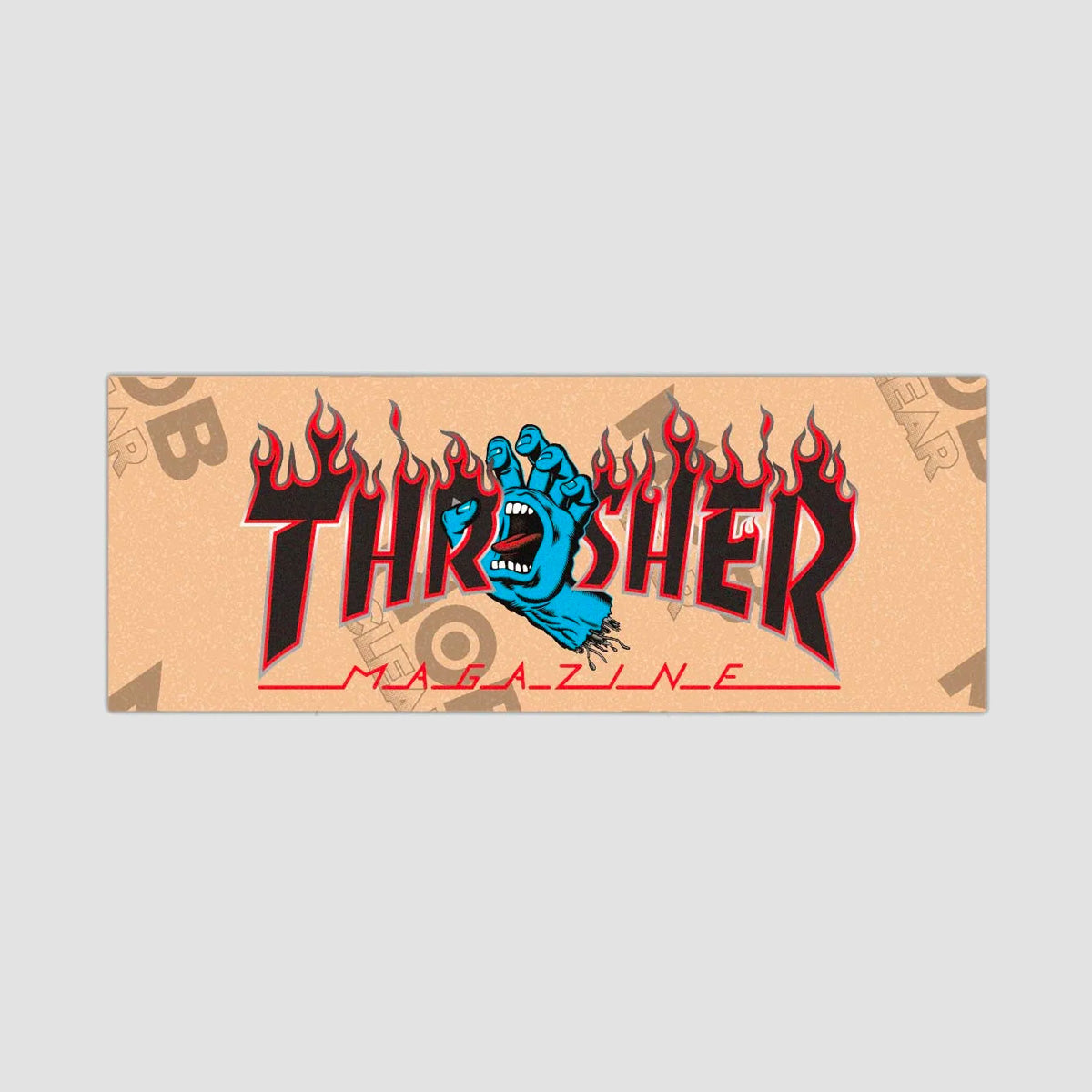 MOB Thrasher X Santa Cruz Flame Logo Grip Strip x1 Clear - 9 x 3.25"