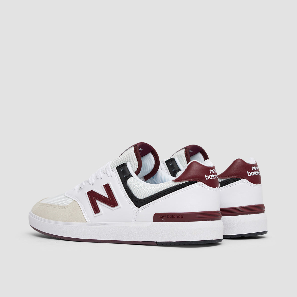 New Balance Court 574 Shoes - White/Crimson
