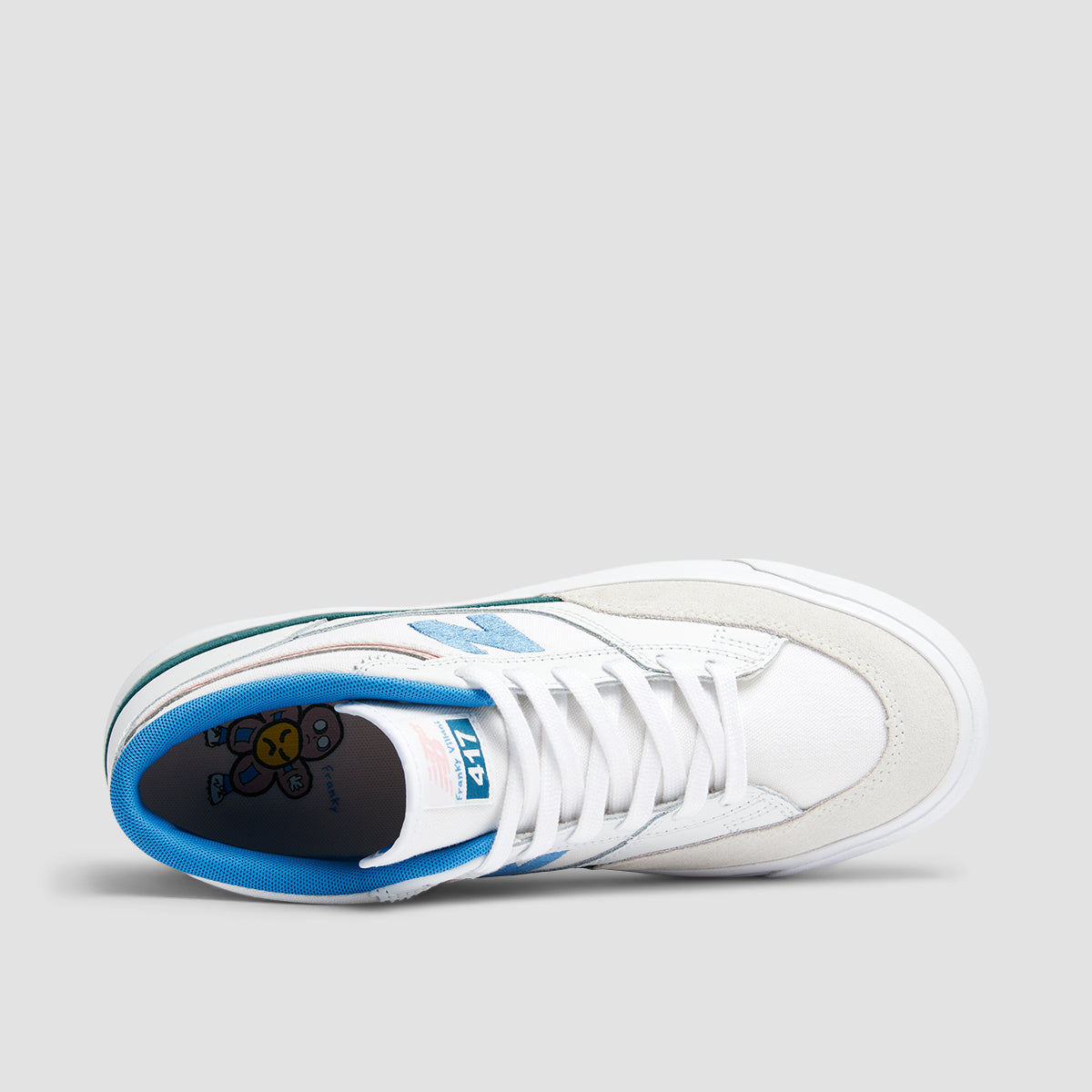 New Balance Numeric Franky Villani 417 Mid Top Shoes - White/Blue Laguna