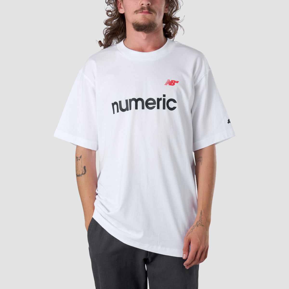 New Balance Numeric Linear Logo T-Shirt White