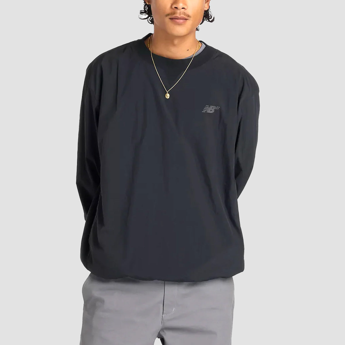 New Balance Numeric Woven Crew Sweatshirt Black