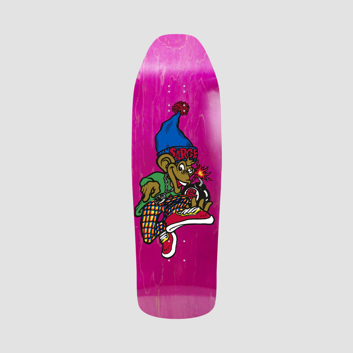 New Deal Danny Sargent Monkey Bomb Skateboard Deck Pink - 9.62"