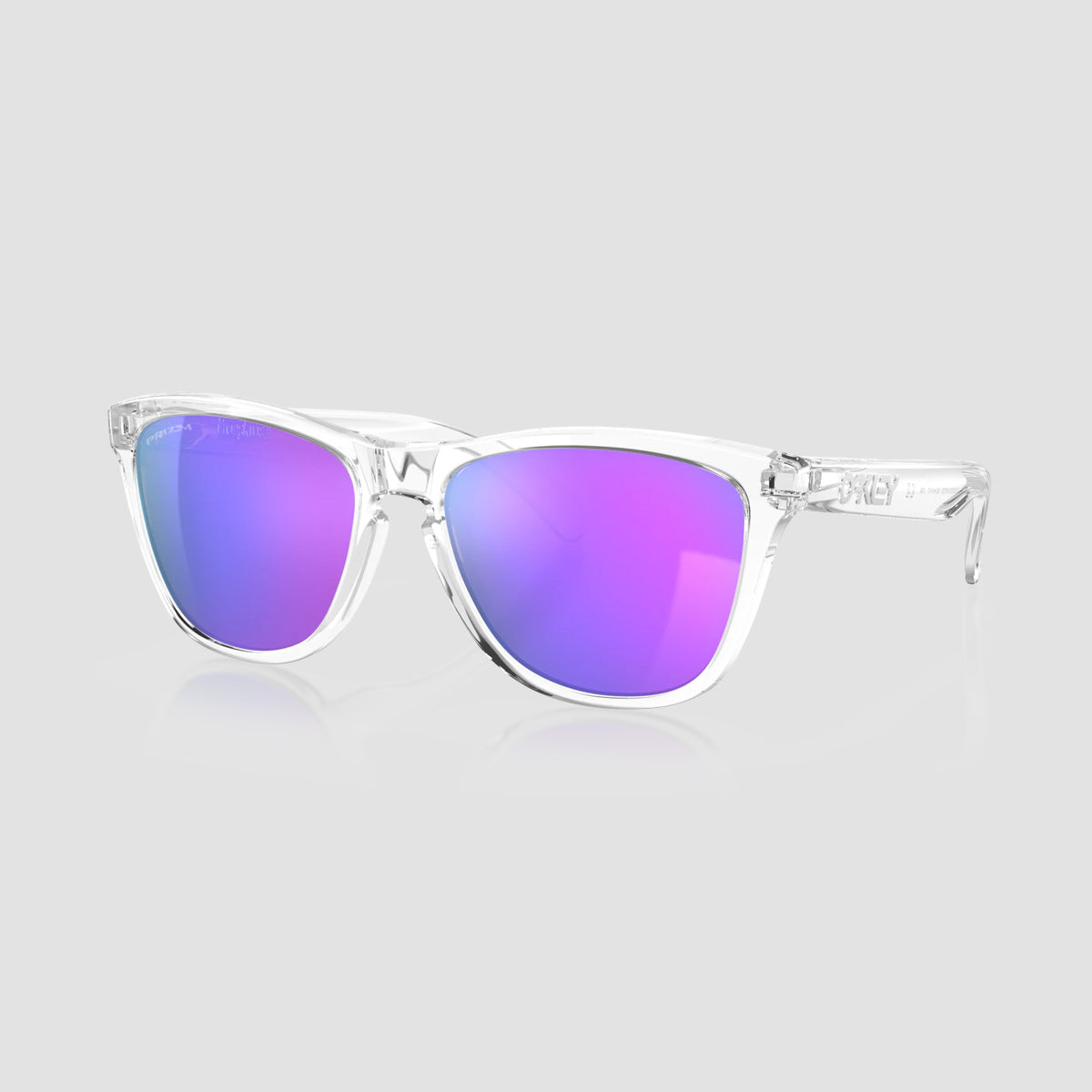 Oakley Frogskins Sunglasses Polished Clear/Prizm Violet 55XL