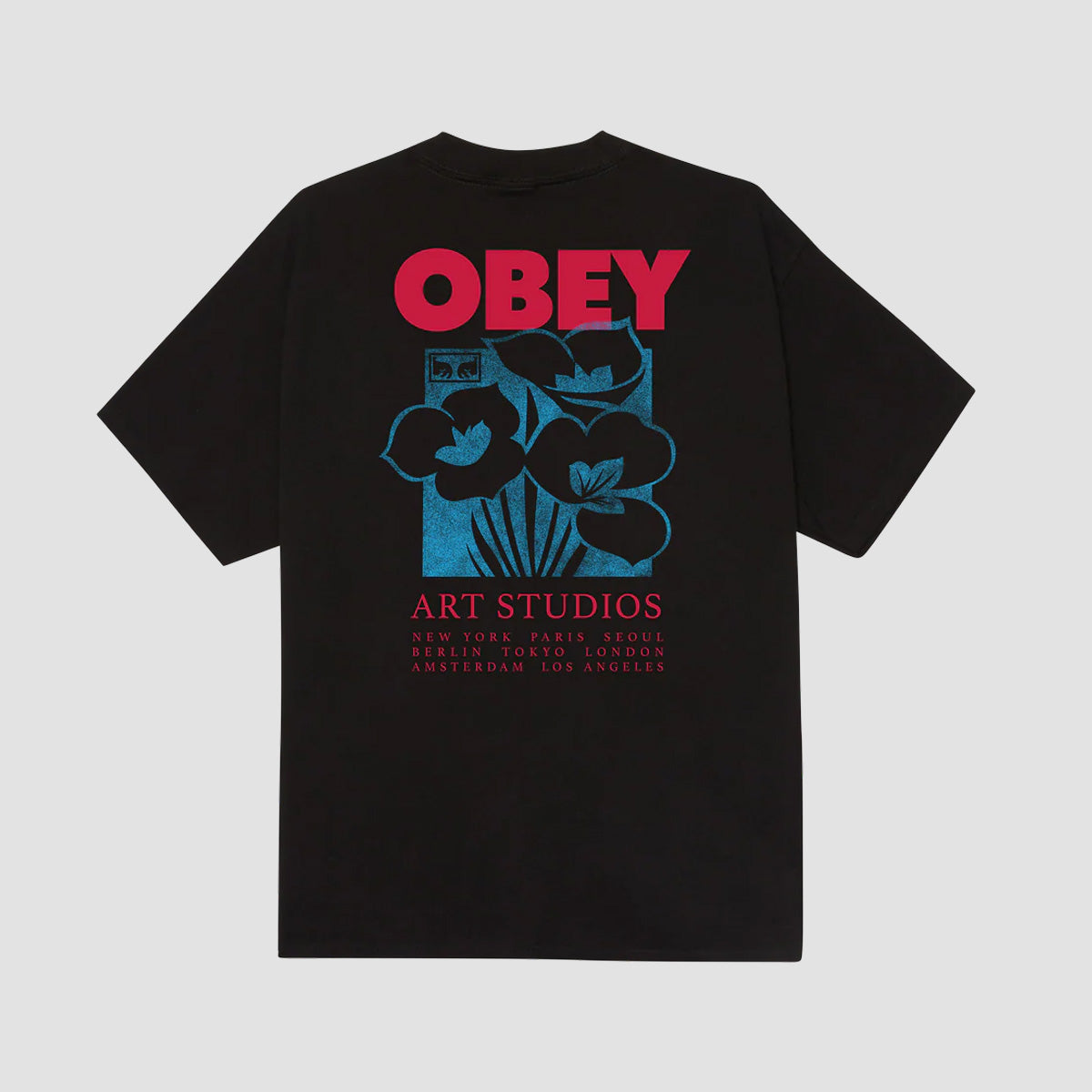 OBEY Art Studio Flowers T-Shirt Black