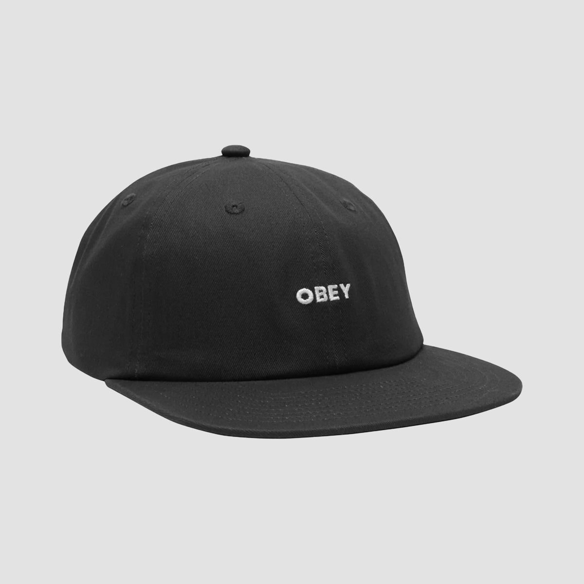 OBEY Bold Twill 6 Panel Strapback Cap Black