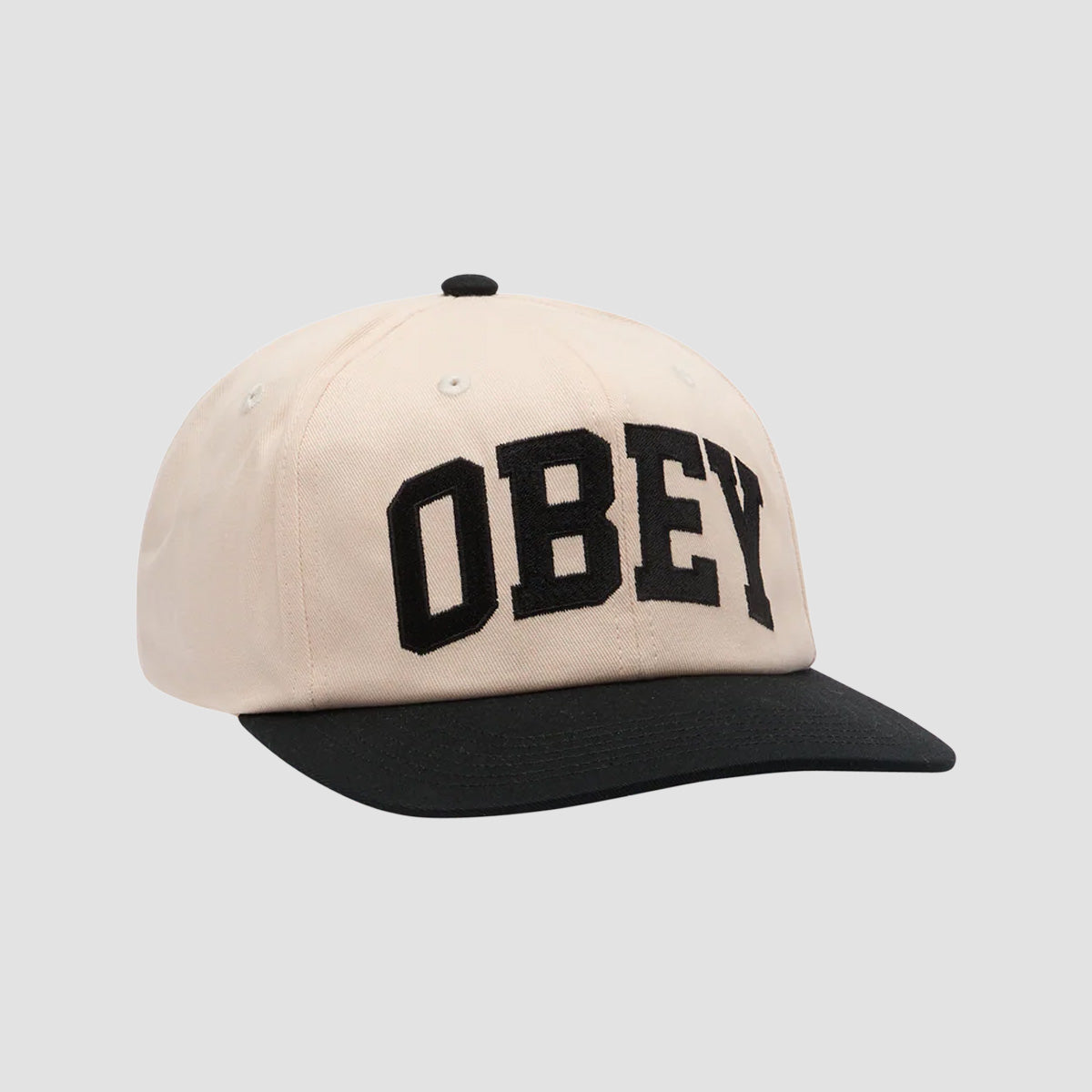 OBEY Collegiate 6 Panel Straback Cap Black Multi