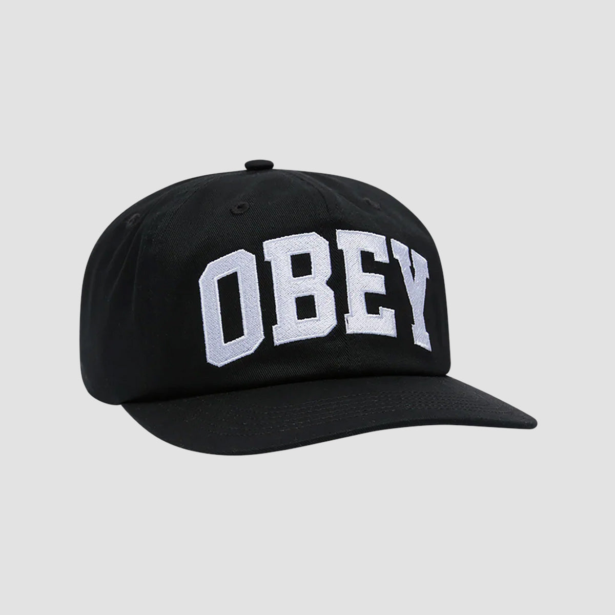 OBEY Collegiate 6 Panel Straback Cap Black