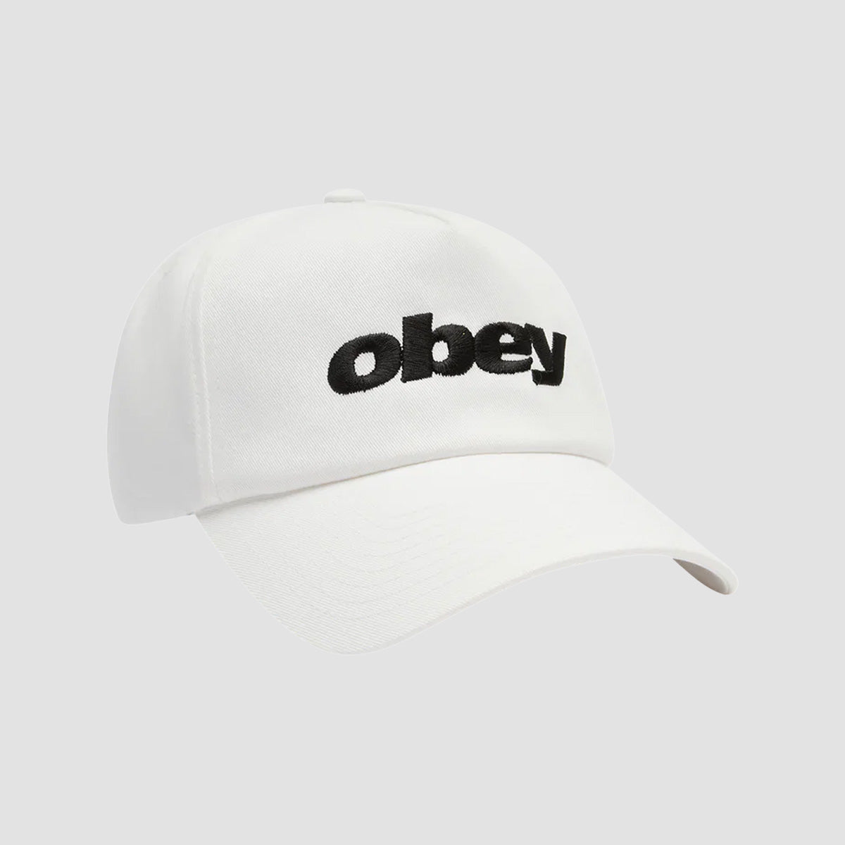 OBEY Delta 5 Panel Snapback Cap White