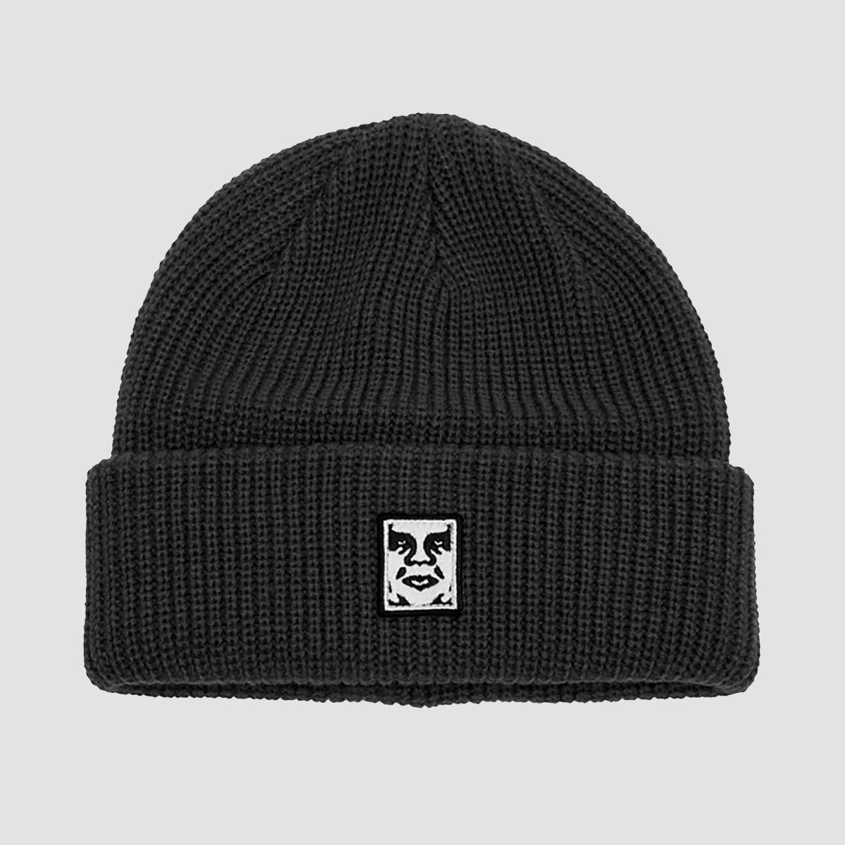 OBEY Mid Icon Patch Cuff Beanie Black