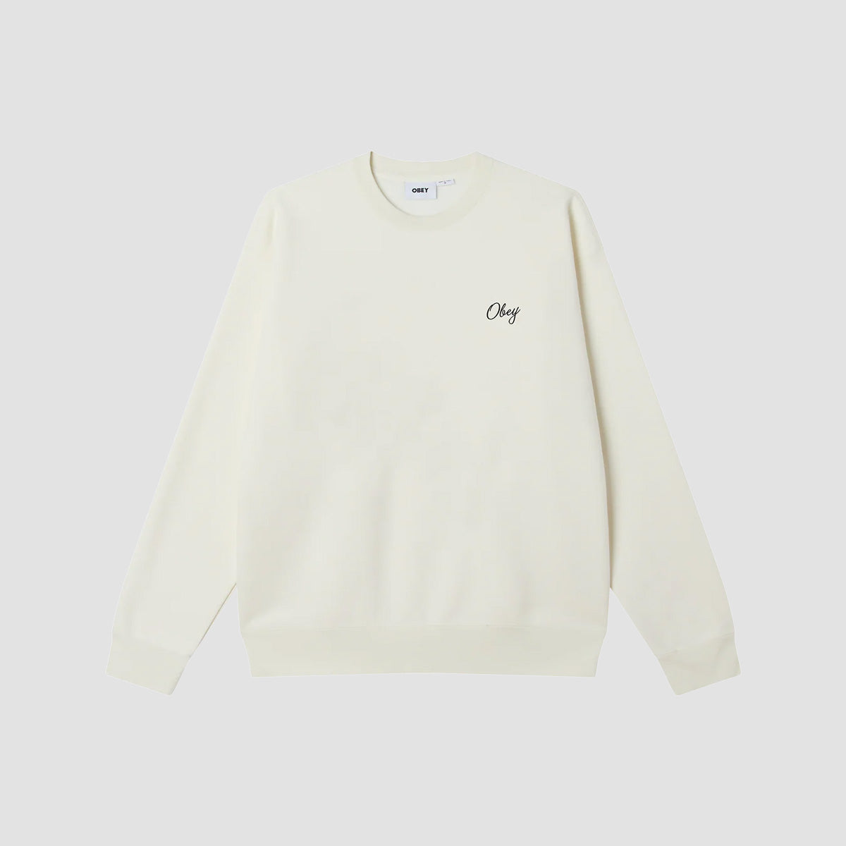 OBEY Paper Rose Crew Sweatshirt Off White
