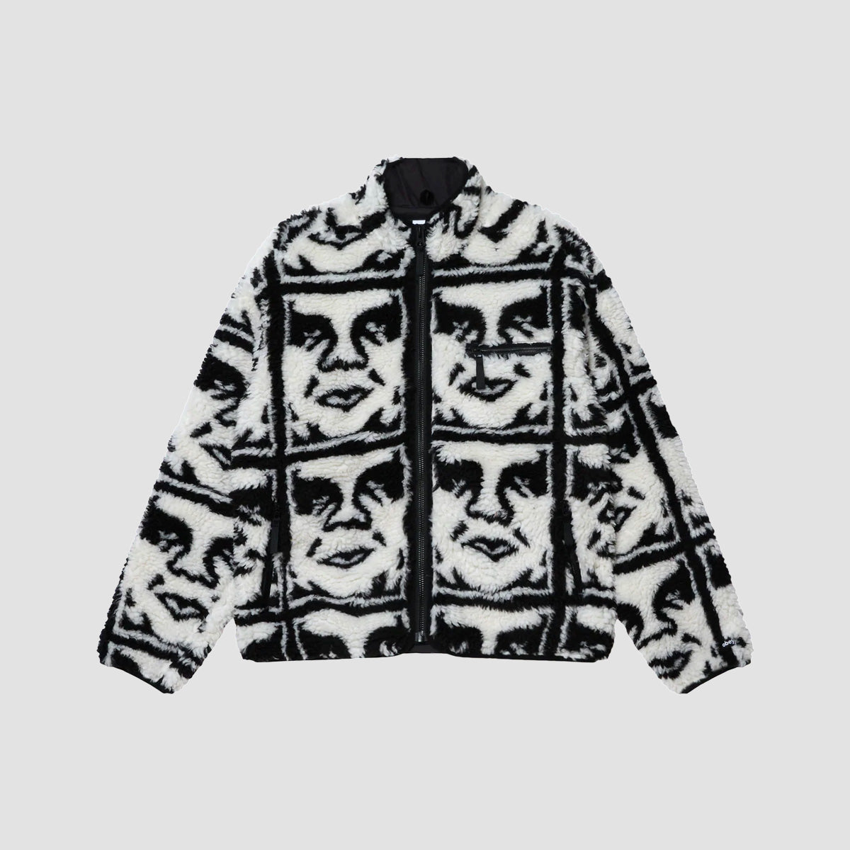 OBEY Repeated Icon Sherpa Jacket Black Multi