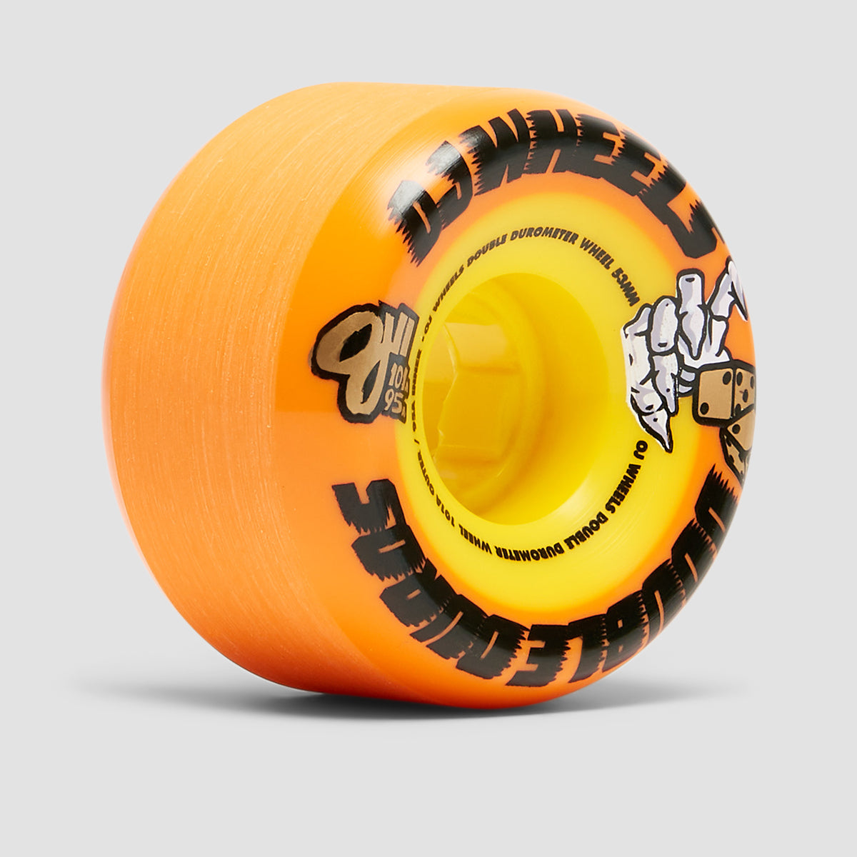 OJ Double Duro 101a/95a Skateboard Wheels Orange/Yellow 53mm