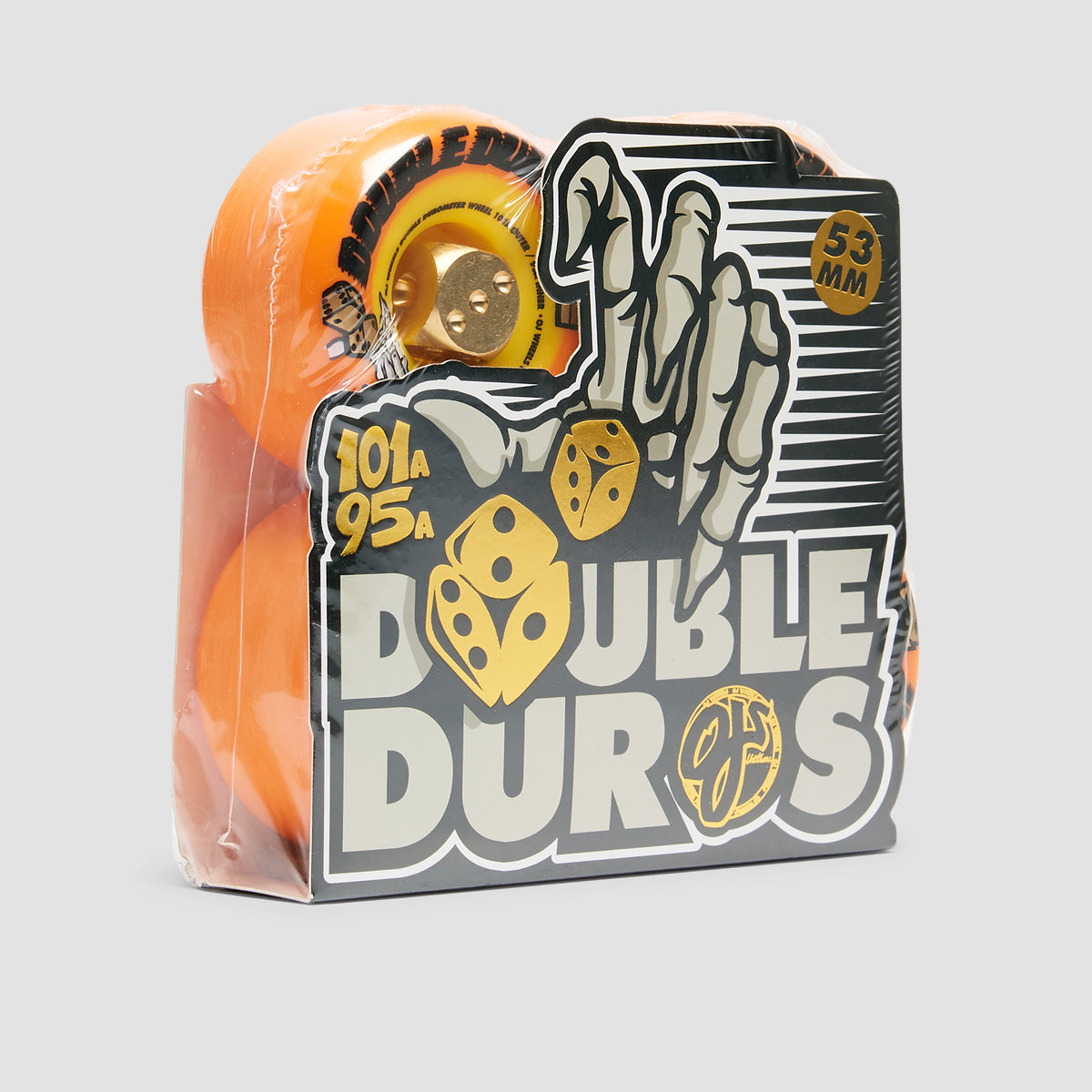 OJ Double Duro 101a/95a Skateboard Wheels Orange/Yellow 53mm