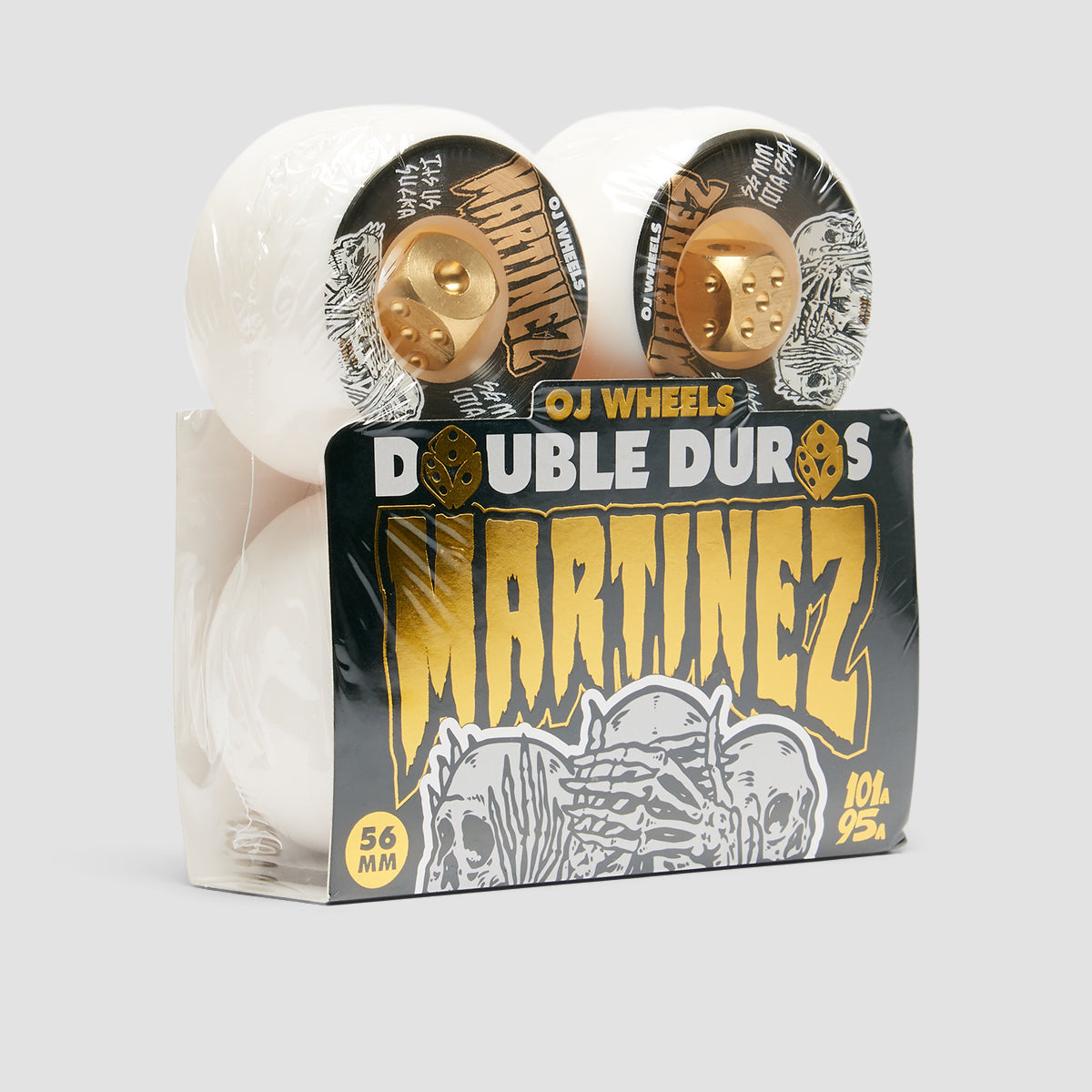 OJ Milton Martinez Hear No Evil Double Duro 101a/95a Skateboard Wheels White 56mm