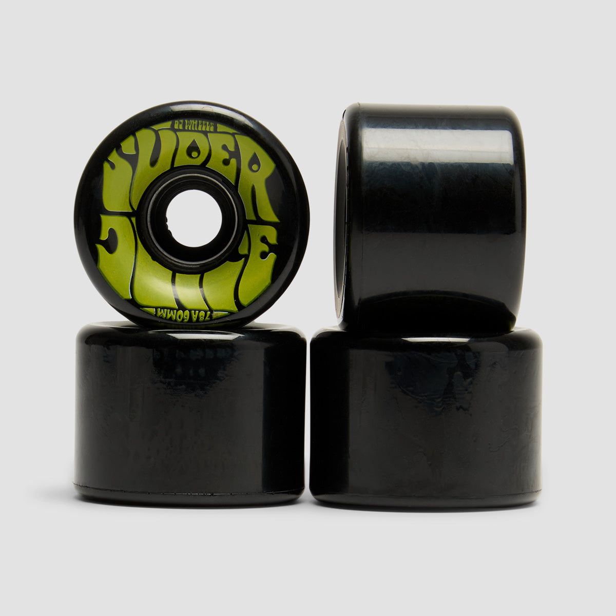 OJ Super Juice 78a Soft Skateboard Wheels Black/Green 60mm