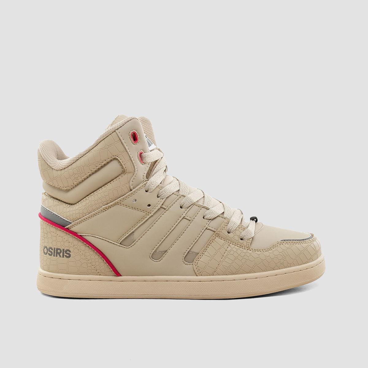 Osiris CHN High Top Shoes - Tan/Silver/Croc