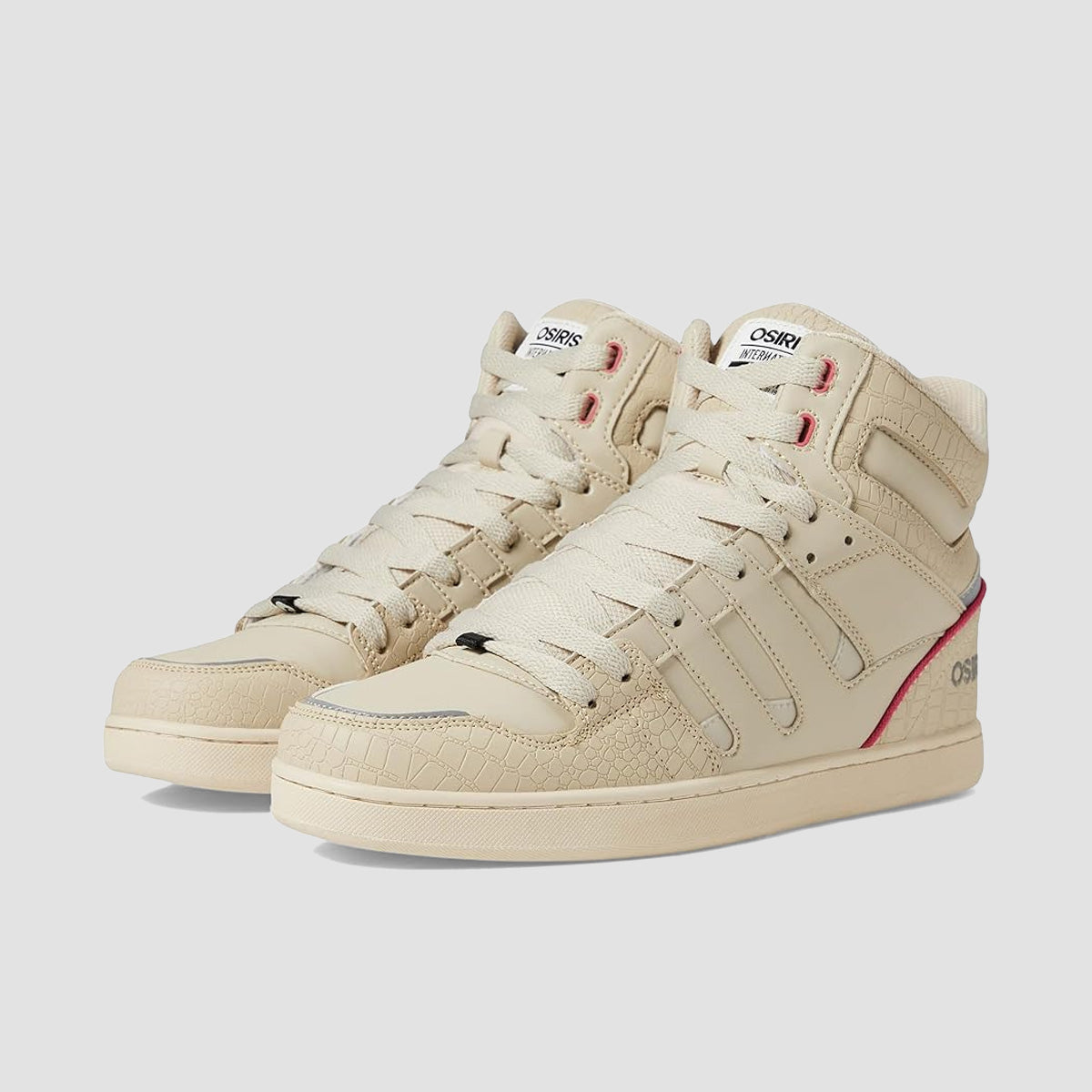 Osiris CHN High Top Shoes - Tan/Silver/Croc