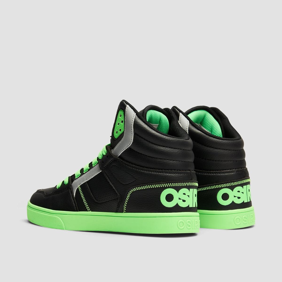 Osiris Clone High Top Shoes - Black/Black/Green