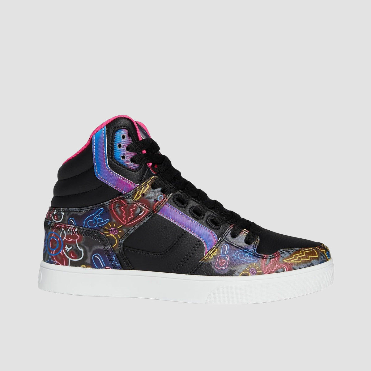 Osiris Clone High Top Shoes - Black/Pink/Neon
