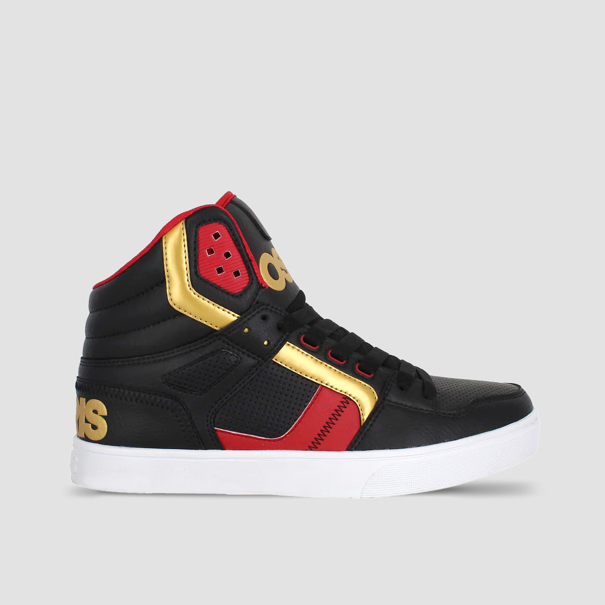 Osiris Clone High Top Shoes - Black/Red/Gold