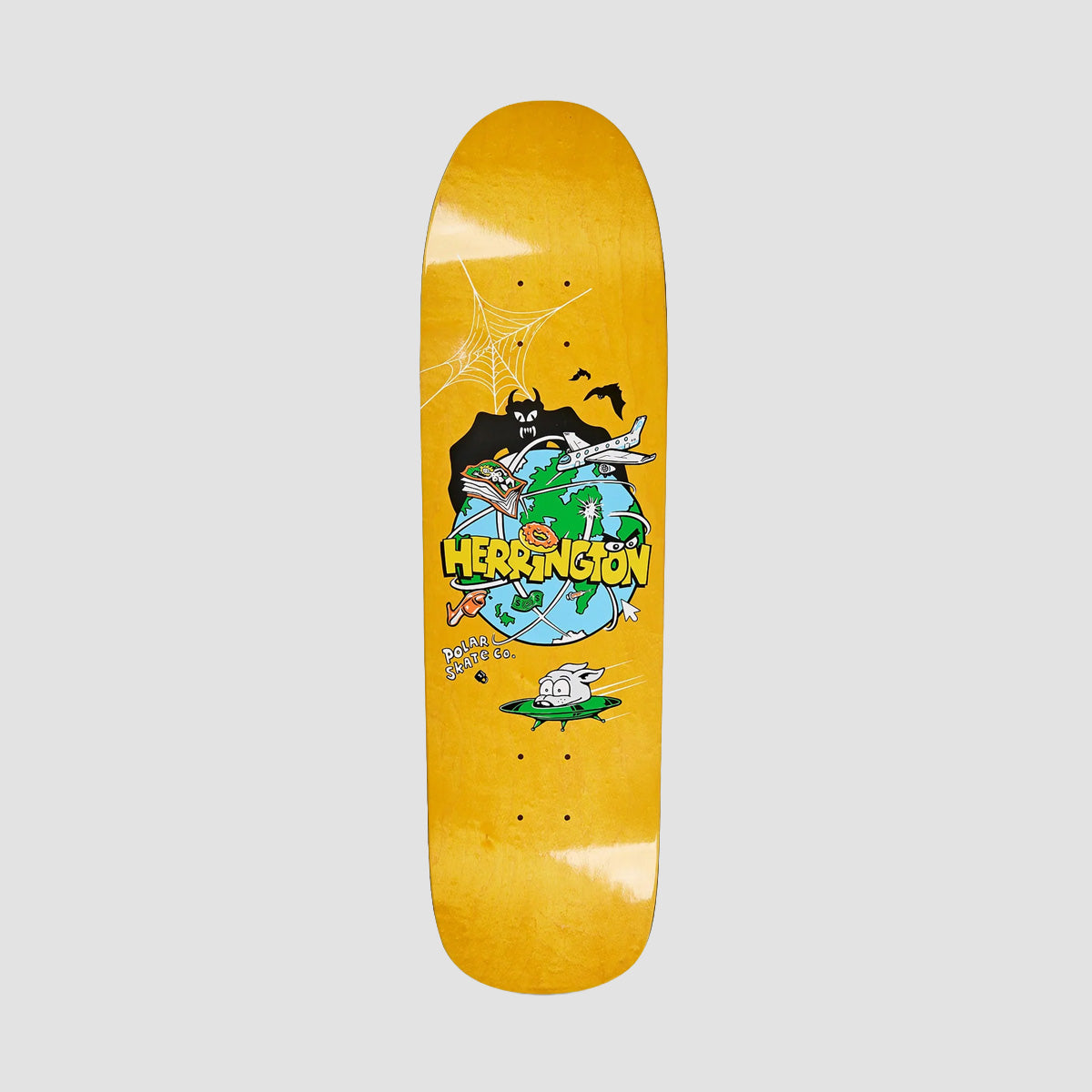 Polar Aaron Herrington Planet Herrington 1991 Jr Skateboard Deck Various Stains - 8.65"