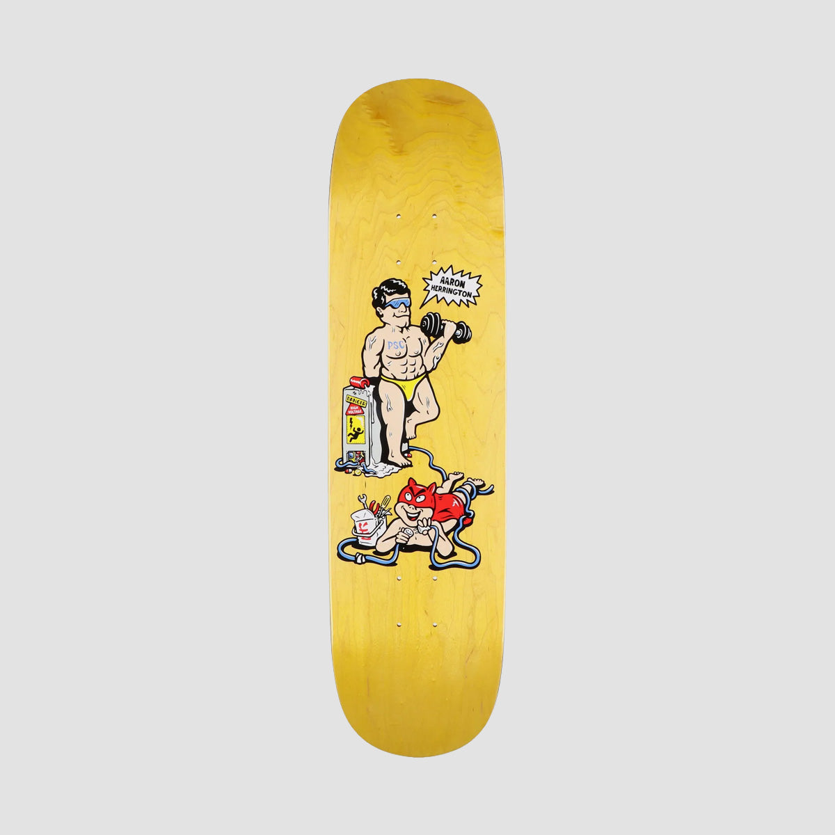 Polar Aaron Herrington Pumping Iron P2 Jr Skateboard Deck Various Stains - 8.25"