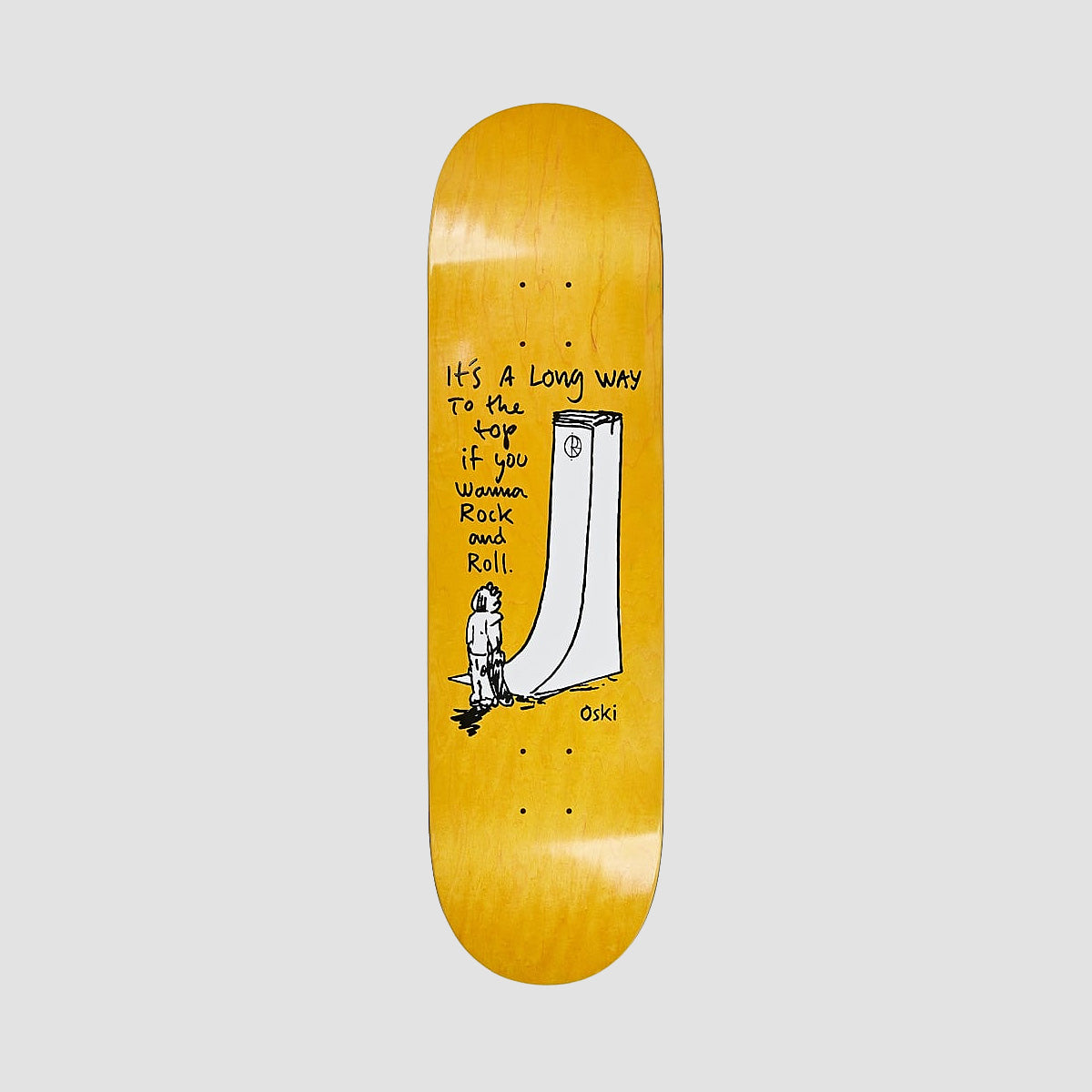 Polar Oskar Rozenberg Rock & Roll Skateboard Deck Yellow Stain- 8"