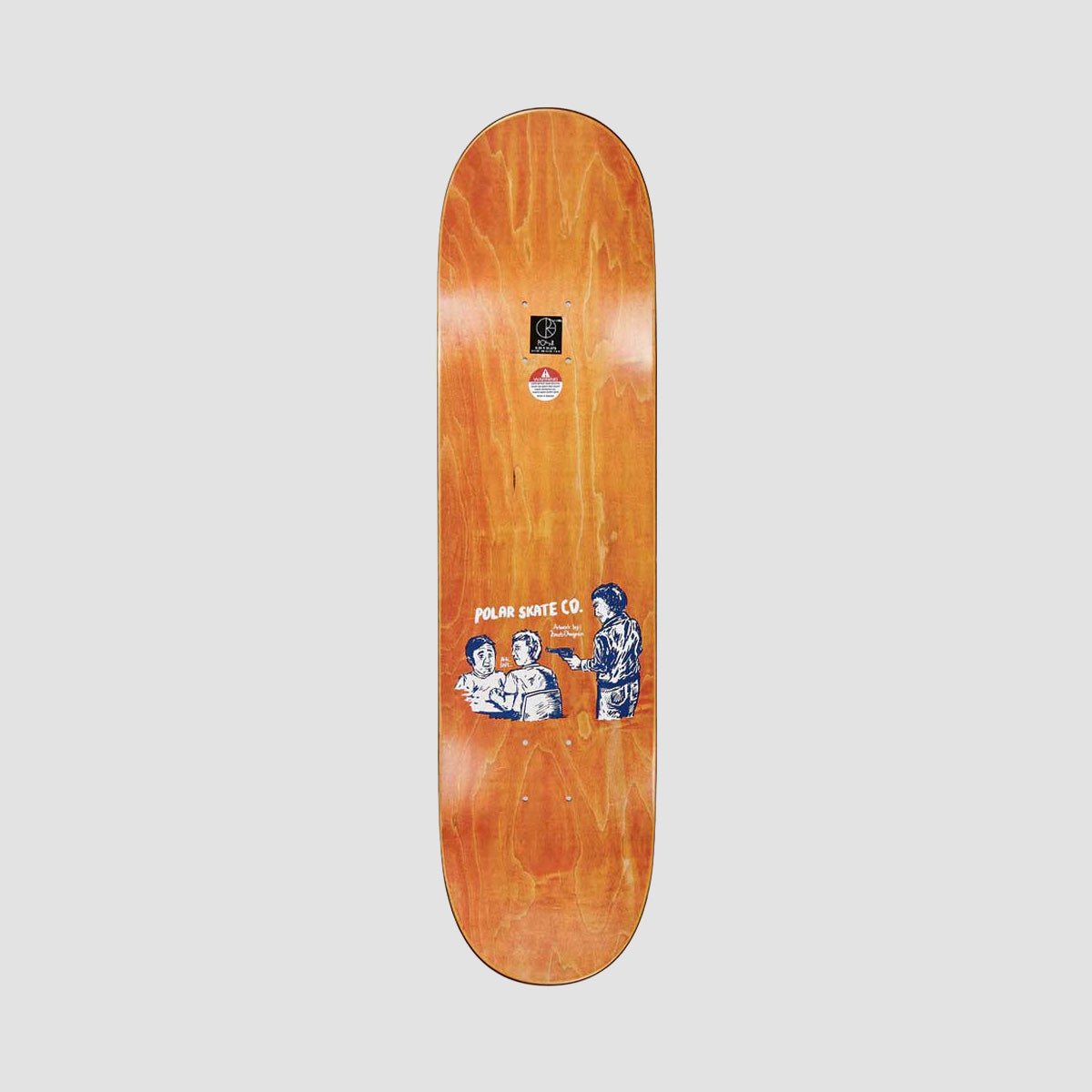 Polar Paul Grund Cold Streak Skateboard Deck Orange - 8.25"