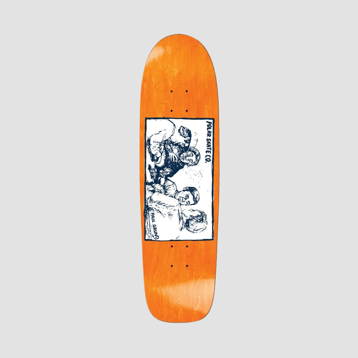 Polar Paul Grund Cold Streak Surf Jr Skateboard Deck Orange - 8.75"