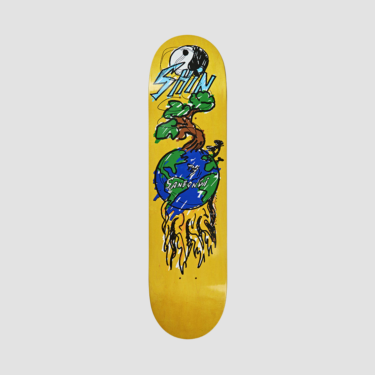 Polar Shin Sanbongi Bonzai Ride Skateboard Deck Various Stains - 7.875"