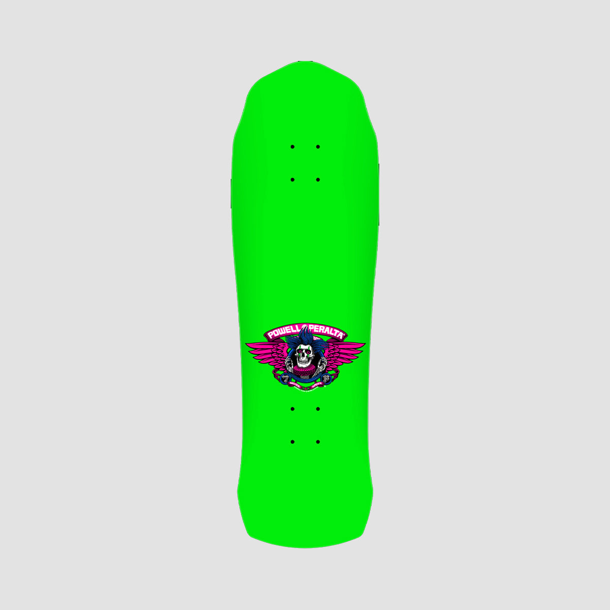 Powell Peralta Chris Hiett Skull 310 7-Ply Skateboard Deck Neon Green/Blue Foil - 9.5"