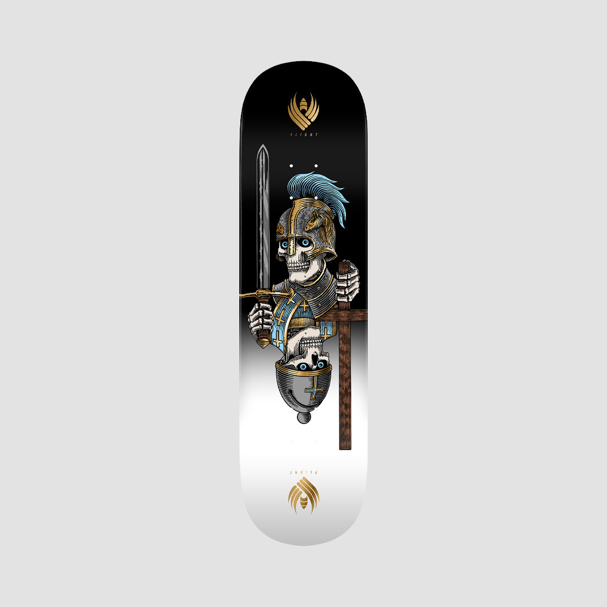 Powell Peralta Dan Corrigan Chess Skulls 315 Flight Skateboard Deck Gold Foil - 8.42"