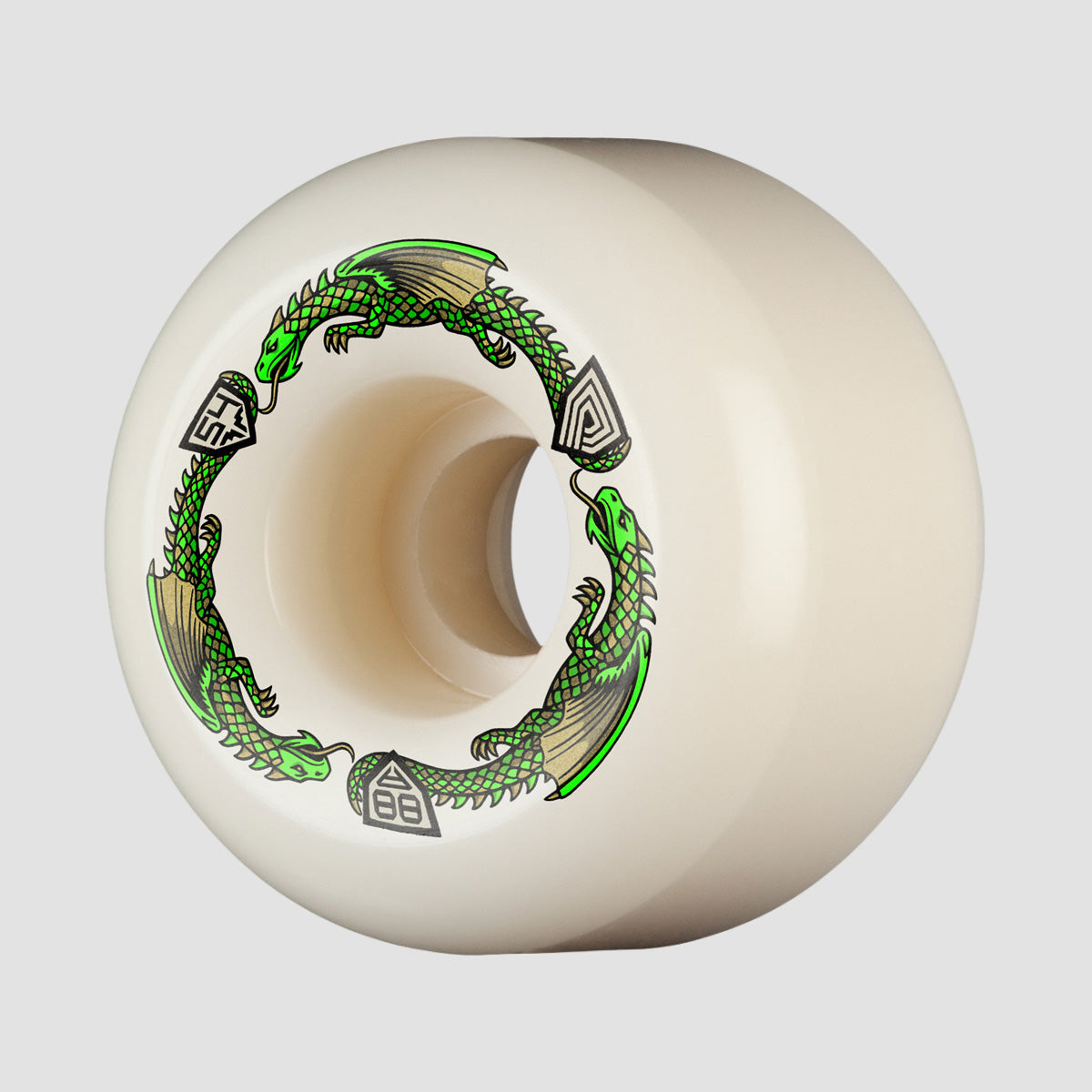 Powell Peralta Dragon Formula 88A A2 Skateboard Wheels Off White/Green 54x39mm