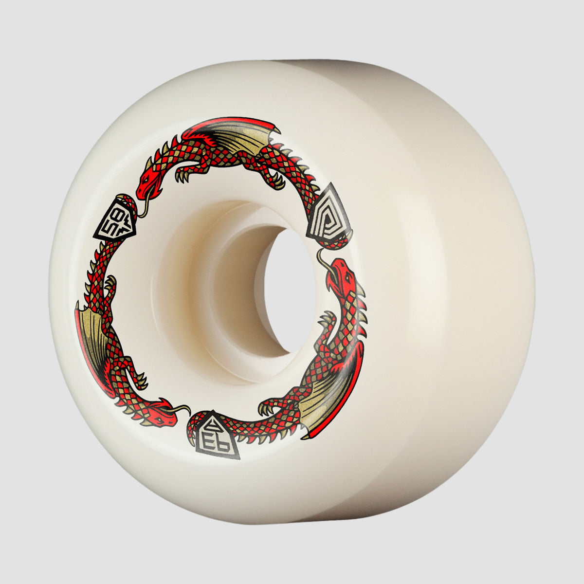 Powell Peralta Dragon Formula 93A Ratbone II Skateboard Wheels Off White/Red 58x33mm