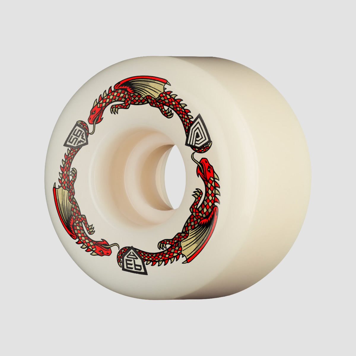Powell Peralta Dragon Formula 93A V7 Skateboard Wheels Off White/Red 56x36mm