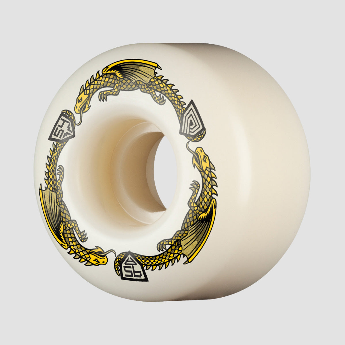 Powell Peralta Dragon Formula 95A V4 Skateboard Wheels Off White/Yellow 54x34mm