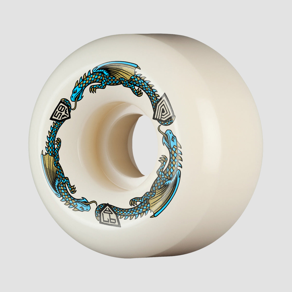Powell Peralta Dragon Formula 97A Ratbone II Skateboard Wheels Off White/Blue 58x33mm